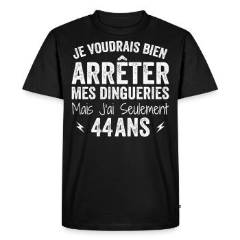 44th Birthday Gift Funny 44 Years - Men's Premium Organic T-Shirt - black - Front - Nico (187cm)
