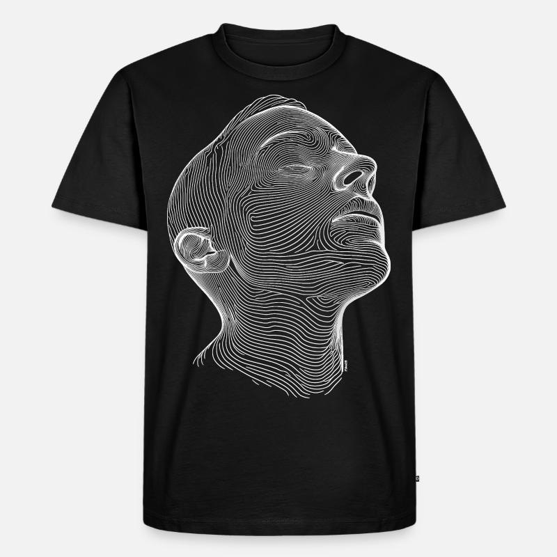 3d head - Männer Premium Bio T-Shirt - Schwarz