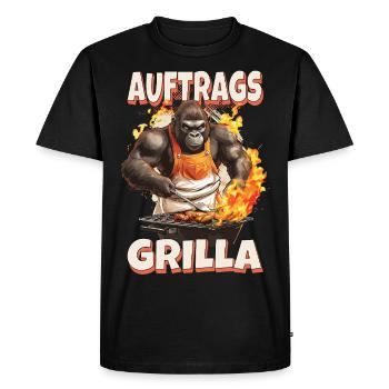 grillade grilla griller gorilla bbq dire drôle - T-shirt Premium bio Homme - noir - Devant - Nico (187cm)