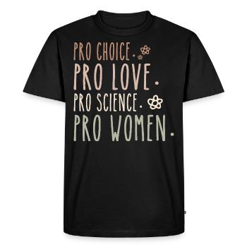 Pro Choice Pro Love Pro Science Pro Women Feminist - T-shirt Premium bio Homme - noir - Devant - Nico (187cm)