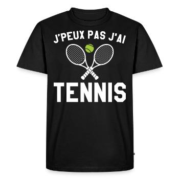 Je Peux Pas J'ai Tennis Cadeau Joueur De Tennis - T-shirt Premium bio Homme - noir - Devant - Nico (187cm)