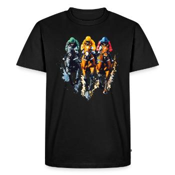 Chevaux de course Chevaux Jockey Derby - T-shirt Premium bio Homme - noir - Devant - Nico (187cm)