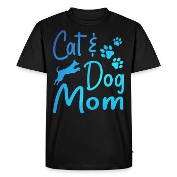Pet Cat And Dog Mom Tees For Women, Cat Dog Mom - T-shirt Premium bio Homme - noir - Devant - Nico (187cm)