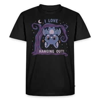 I Love Hanging Out - Men's Premium Organic T-Shirt - black - Front - Nico (187cm)