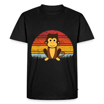 Monkey - Men's Premium Organic T-Shirt - black - Front - Nico (187cm)