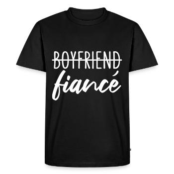 Boyfriend Fiancé Fiancé Engagement - T-shirt Premium bio Homme - noir - Devant - Nico (187cm)