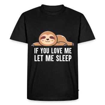 Sloth Lover Saying Funny Lazy Sloths Sleeping - Men's Premium Organic T-Shirt - black - Front - Nico (187cm)