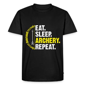 Archer de tir à l’arc - T-shirt Premium bio Homme - noir - Devant - Nico (187cm)