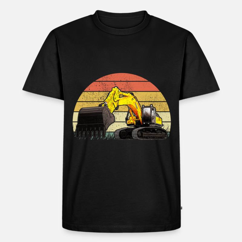 Baggerfahrer Bauarbeiter Bagger - Männer Premium Bio T-Shirt - Schwarz