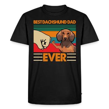 Meilleur père teckel de tous les temps - T-shirt Premium bio Homme - noir - Devant - Nico (187cm)