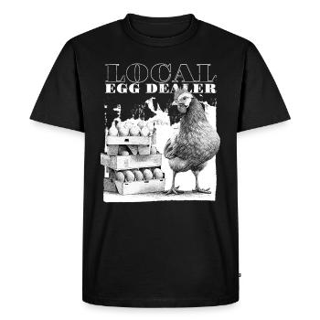 Local Egg Dealer Chickens Bleached Chicken Farmer - Men's Premium Organic T-Shirt - black - Front - Nico (187cm)