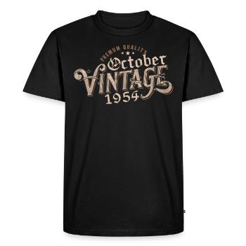 Octobre Cadeau D'anniversaire | Né en Octobre 1954 - T-shirt Premium bio Homme - noir - Devant - Nico (187cm)