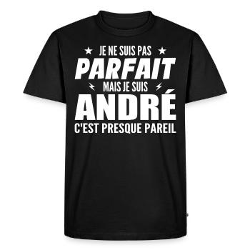 André Parfait Cadeau prenom andré - T-shirt Premium bio Homme - noir - Devant - Nico (187cm)