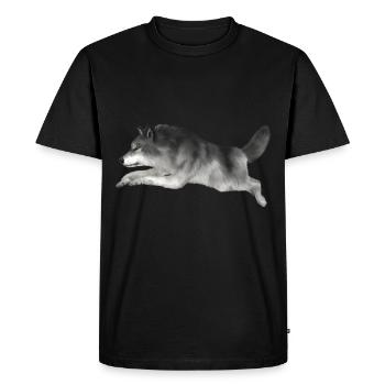 Grey wolf runs - Men's Premium Organic T-Shirt - black - Front - Nico (187cm)