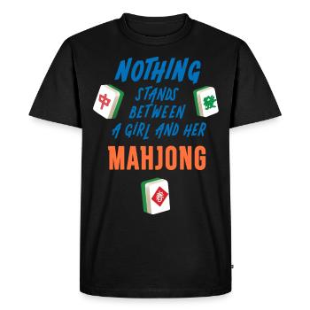 Rien ne s’oppose à AGirl et son Mahjong Funn - T-shirt Premium bio Homme - noir - Devant - Nico (187cm)