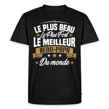 Le meilleur beau papa du monde - T-shirt Premium bio Homme - noir - Devant - Nico (187cm)