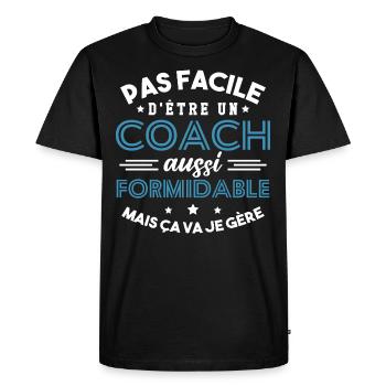 Cadeau Formidable pour Coach Formidable - T-shirt Premium bio Homme - noir - Devant - Nico (187cm)