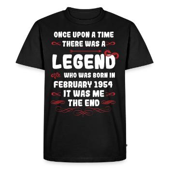 Il était une fois une légende. Anniversaires de février 1954 - T-shirt Premium bio Homme - noir - Devant - Nico (187cm)