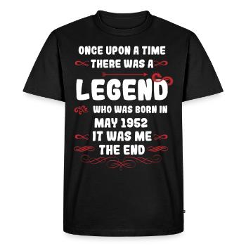Il était une fois une légende. Anniversaire de mai 1952 - T-shirt Premium bio Homme - noir - Devant - Nico (187cm)