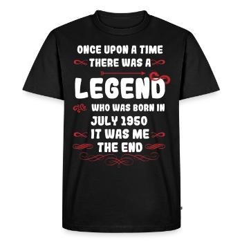 Il était une fois une légende. Anniversaire de juillet 1950 - T-shirt Premium bio Homme - noir - Devant - Nico (187cm)