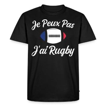 I can't I have rugby humor gift - Men's Premium Organic T-Shirt - black - Front - Nico (187cm)