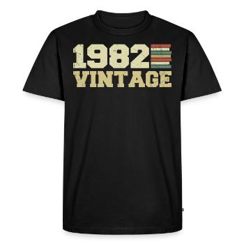 1982 Birthday Gift 1982 Vintage 1982 Gift - Men's Premium Organic T-Shirt - black - Front - Nico (187cm)