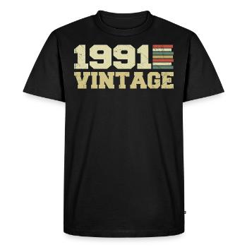 Cadeau 1991 Cadeau Anniversaire 1991 Vintage 1991 - T-shirt Premium bio Homme - noir - Devant - Nico (187cm)