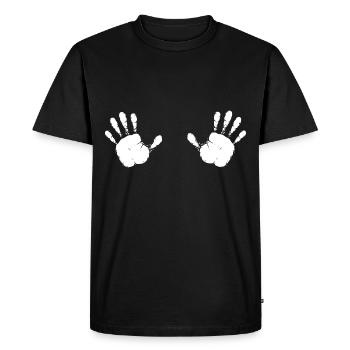 Hands handprints - Men's Premium Organic T-Shirt - black - Front - Nico (187cm)