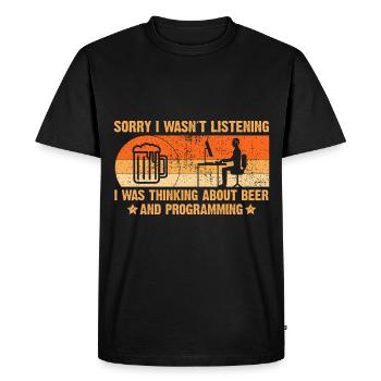 Coder Developer Programmer Coding IT Computer - Men's Premium Organic T-Shirt - black - Front - Nico (187cm)