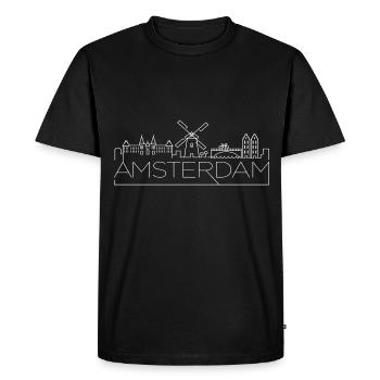 Amsterdam Holland T-Shirt Holiday - Men's Premium Organic T-Shirt - black - Front - Nico (187cm)