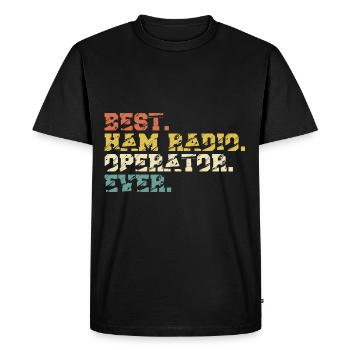 Best Ham Radio Operator Dad Sayings Vintage - Men's Premium Organic T-Shirt - black - Front - Nico (187cm)