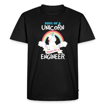 Engineer engineer funny unicorn saying - Men's Premium Organic T-Shirt - black - Front - Nico (187cm)