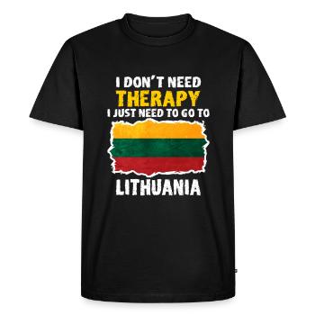 Lituanie - T-shirt Premium bio Homme - noir - Devant - Nico (187cm)