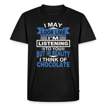chocolate - Men's Premium Organic T-Shirt - black - Front - Nico (187cm)