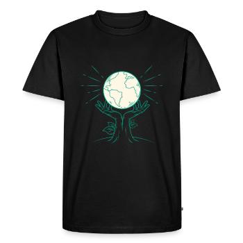 La terre est élevée de l'arbre de la vie au ciel - T-shirt Premium bio Homme - noir - Devant - Nico (187cm)