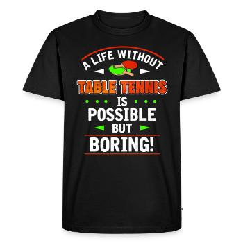 tennis de table - T-shirt Premium bio Homme - noir - Devant - Nico (187cm)