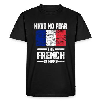 France Français Français cadeau - T-shirt Premium bio Homme - noir - Devant - Nico (187cm)