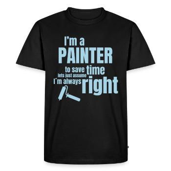Painter painting job job gift - Men's Premium Organic T-Shirt - black - Front - Nico (187cm)