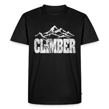 montée - T-shirt Premium bio Homme - noir - Devant - Nico (187cm)