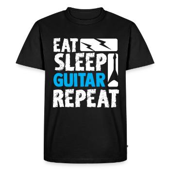 Guitare jouer guitare cadeau Gittarist - T-shirt Premium bio Homme - noir - Devant - Nico (187cm)