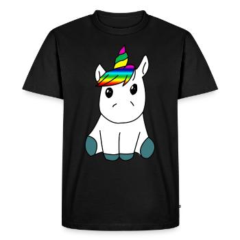 Douce licorne - T-shirt Premium bio Homme - noir - Devant - Nico (187cm)