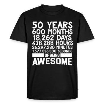 50 50 years old 50 birthday 50 gift 50 - Men's Premium Organic T-Shirt - black - Front - Nico (187cm)