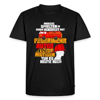 Pompiers - T-shirt Premium bio Homme - noir - Devant - Nico (187cm)