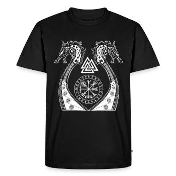 Vikings Vegwisir Wolves Odins Vikings Gift - Men's Premium Organic T-Shirt - black - Front - Nico (187cm)