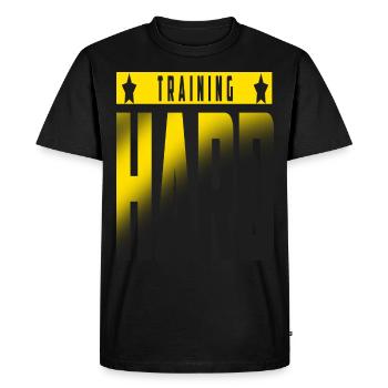 Formation Fitness Gym Sport Motivation Train - T-shirt Premium bio Homme - noir - Devant - Nico (187cm)