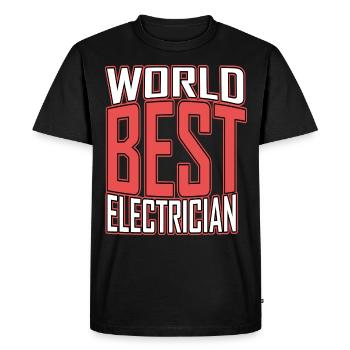 Électricien professionnel cadeau - T-shirt Premium bio Homme - noir - Devant - Nico (187cm)