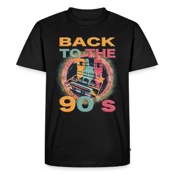 Retour aux années 90 rétro Oldschool - T-shirt Premium bio Homme - noir - Devant - Nico (187cm)