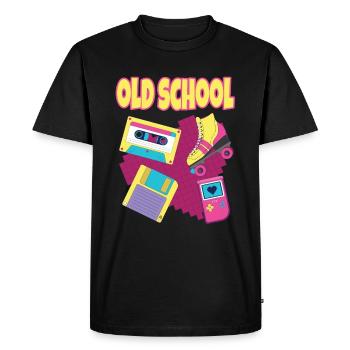 cadeau rétro oldschool des années 90 - T-shirt Premium bio Homme - noir - Devant - Nico (187cm)