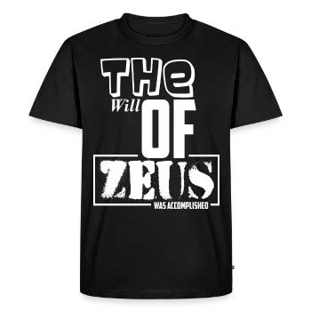 Zeus Dieu Grec mythologie Dicton - T-shirt Premium bio Homme - noir - Devant - Nico (187cm)