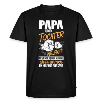 Papa Und Tochter Geschenk - Männer Premium Bio T-Shirt - Schwarz - Vorne - Nico (187cm)